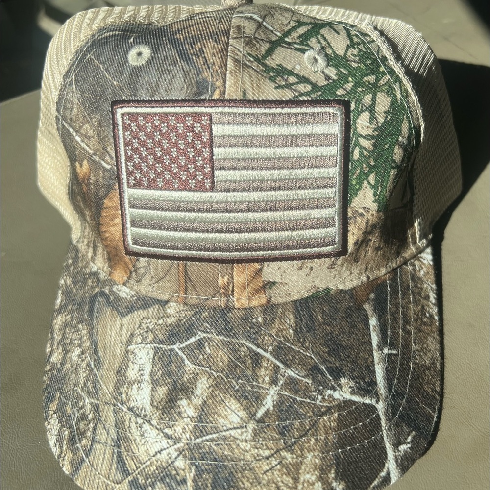 Camo American Flag Trucker Hat